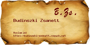 Budinszki Zsanett névjegykártya